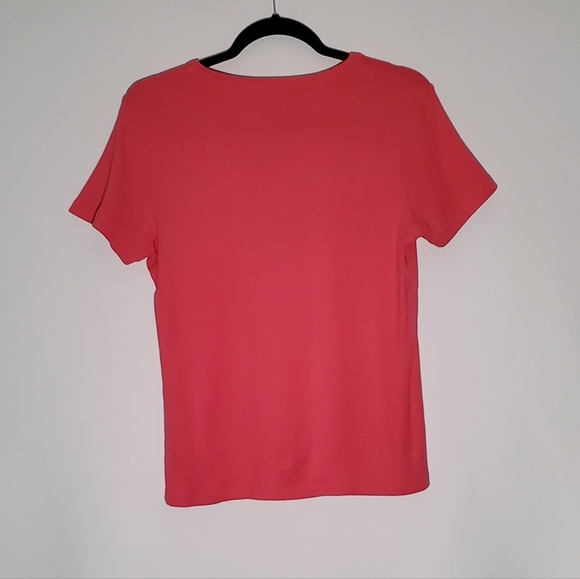 Lands' End Women's Pink V-Neck Top Size Medium - Picture 2 of 9